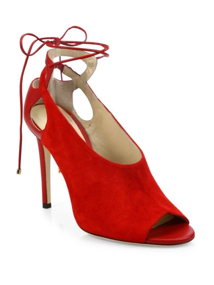 商品Jimmy Choo|Macaw Suede Lace-Up Slingback Sandals,价格¥2683,第1张图片