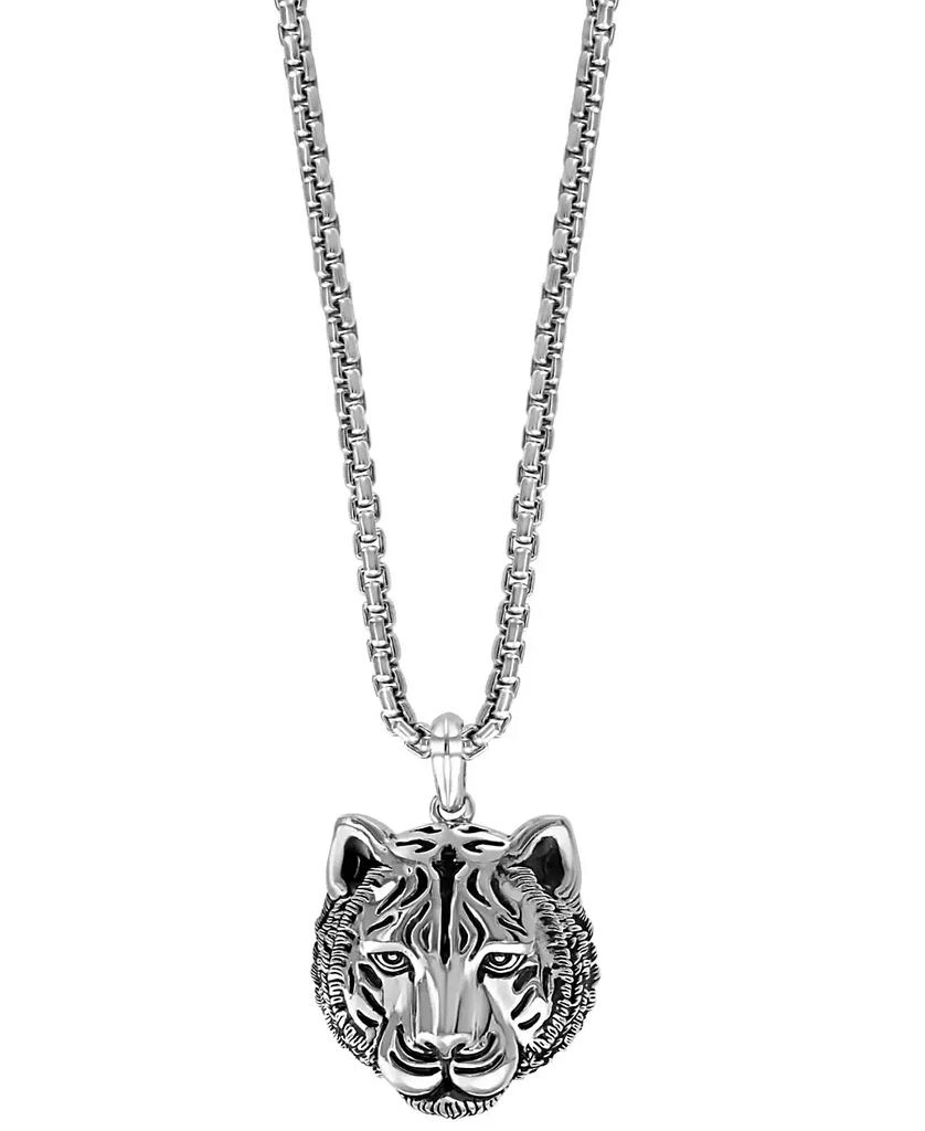 商品Effy|EFFY® Men's Panther 22" Pendant Necklace in Sterling Silver,价格¥1561,第1张图片