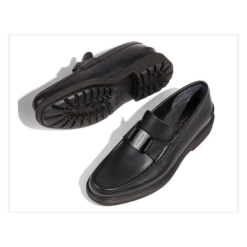 商品Salvatore Ferragamo|Salvatore Ferragamo 菲拉格慕 男士黑色VARA扣饰休闲乐福鞋 02-9390-673838,价格¥6022,第11张图片详细描述