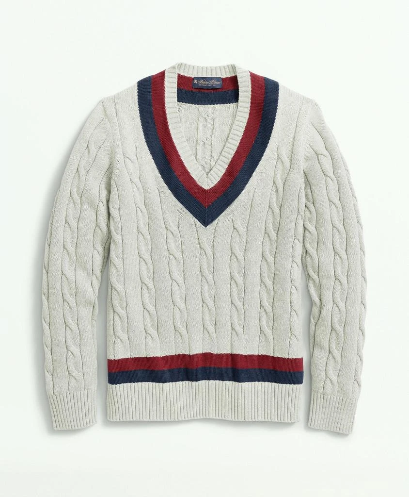 商品Brooks Brothers|Vintage-Inspired Tennis V-Neck Sweater in Supima® Cotton,价格¥853,第2张图片详细描述