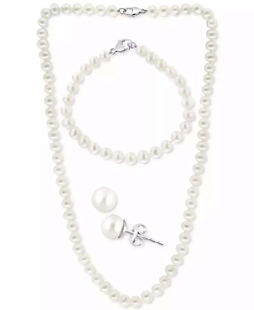 商品Effy|EFFY® 3-Pc. Set Cultured Freshwater Pearl (6-1/2 mm) Collar Necklace, Bracelet, & Stud Earrings.,价格¥1047,第1张图片