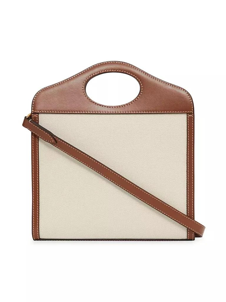 商品Burberry|Mini Leather-Trimmed Canvas Pocket Tote,价格¥10622,第4张图片详细描述