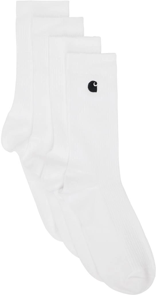 商品Carhartt WIP|Two-Pack White Madison Socks,价格¥271,第1张图片