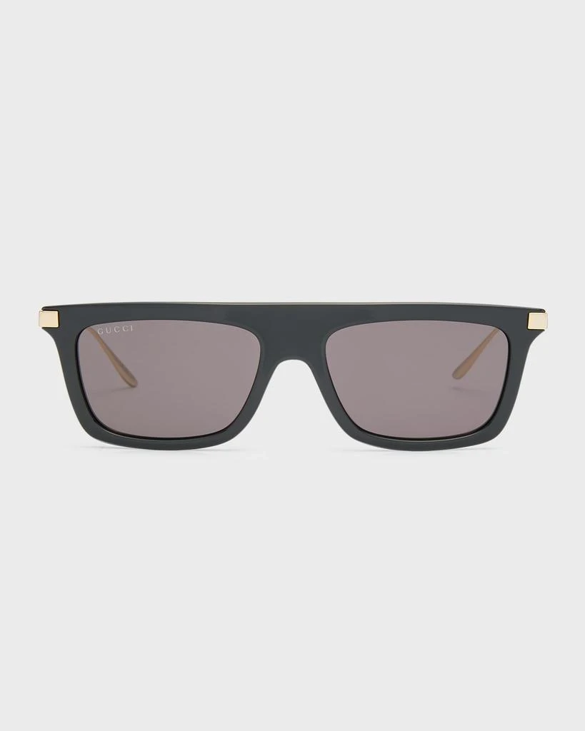 商品Gucci|Men's GG1437Sm Acetate Rectangle Sunglasses,价格¥2592,第3张图片详细描述