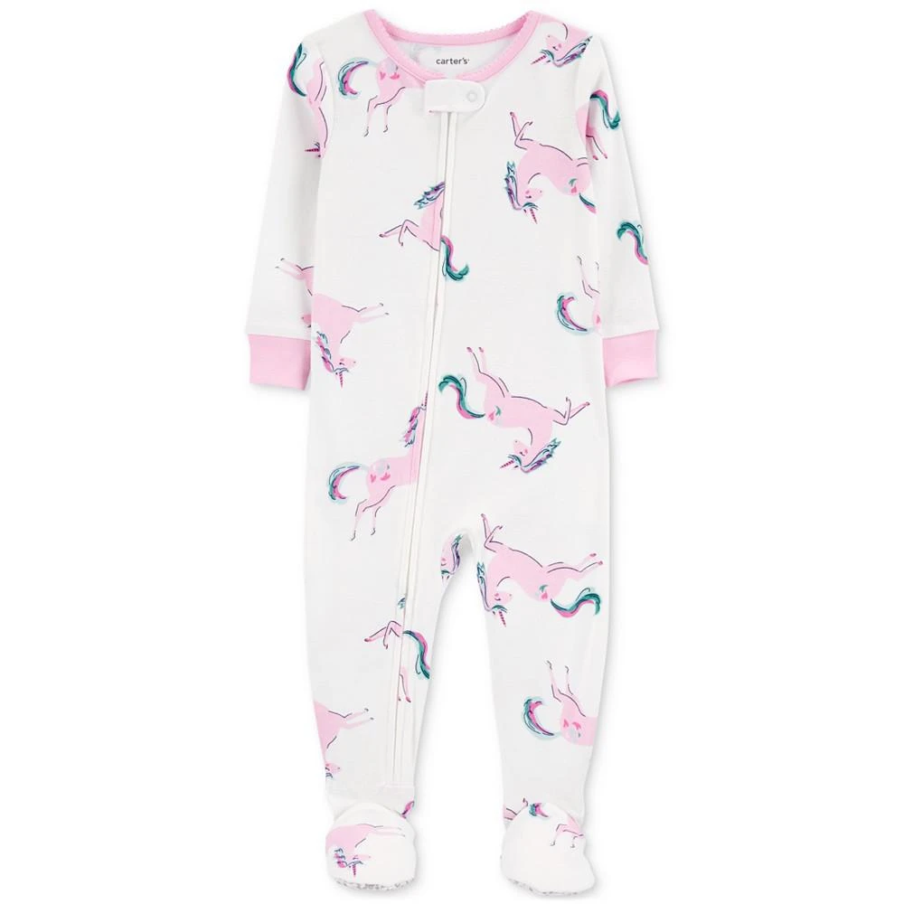 商品Carter's|Toddler Girls 1-Piece Unicorn Footed Pajama,价格¥57,第1张图片