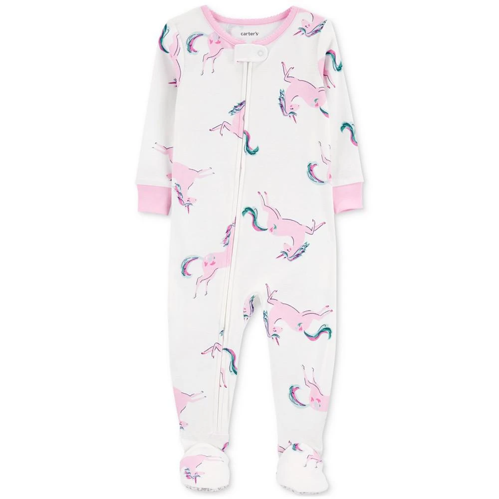 商品Carter's|Toddler Girls 1-Piece Unicorn Footed Pajama,价格¥66,第1张图片