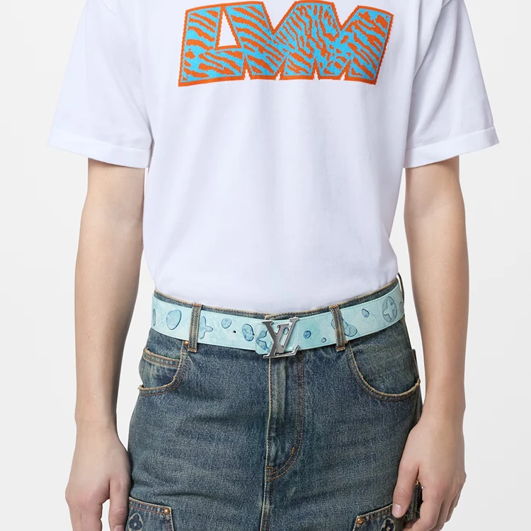 商品[国内直发] Louis Vuitton|双面Logo标识 牛皮革 皮带 男女同款情侣款 薄荷绿 宽4cm,价格¥7667,第9张图片详细描述