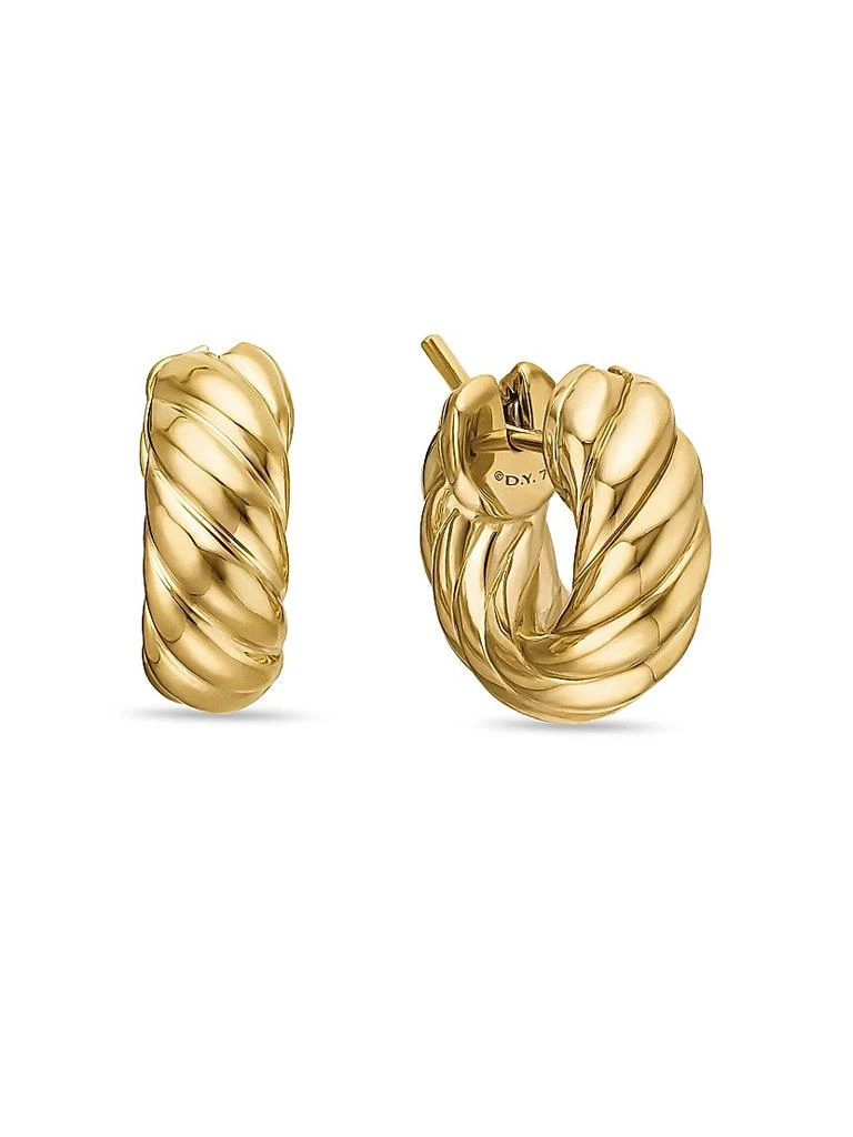商品David Yurman|Sculpted Cable Hoop Earrings in 18K Yellow Gold, 14.4MM,价格¥16643,第1张图片