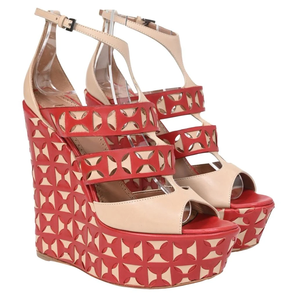 商品[二手商品] Alaïa|Laser Cut Wedges in Red Leather,价格¥1888,第4张图片详细描述