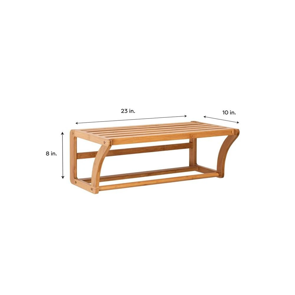 Bamboo Wall Mounted Shelf with Towel Bar 商品