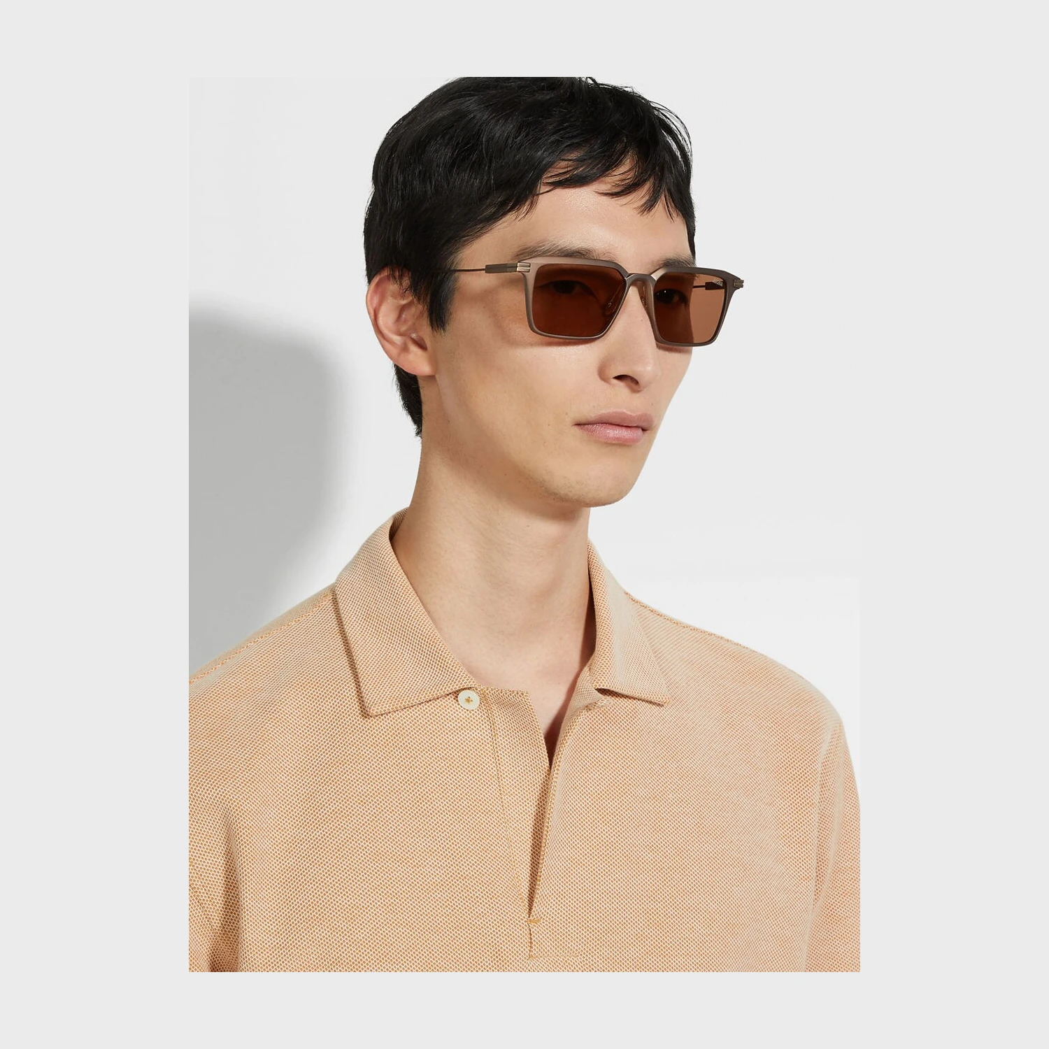 【预售】 杰尼亚 25春夏 男士 太阳眼镜 Dark Brown Aluminum and Metal Sunglasses EZ0273H-5537E 商品