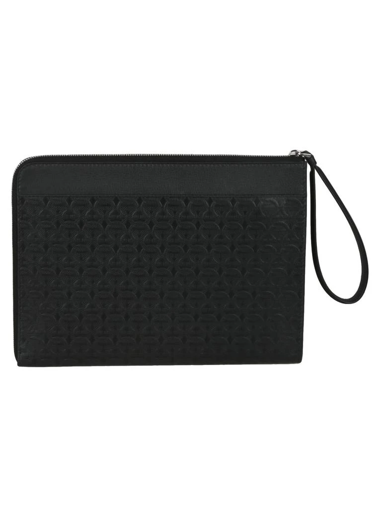 商品Salvatore Ferragamo|Ferragamo Logo Stamp Top Zip Clutch,价格¥3713,第3张图片详细描述