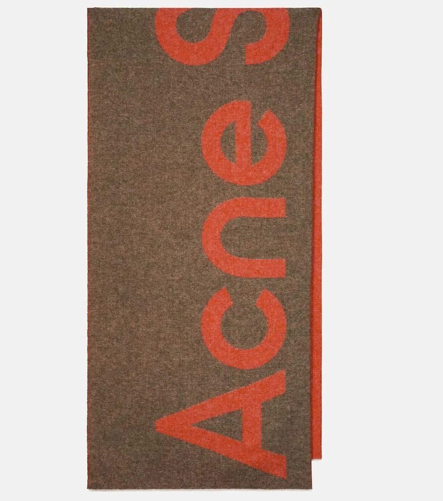 商品Acne Studios|Logo intarsia wool-blend scarf,价格¥1540,第1张图片