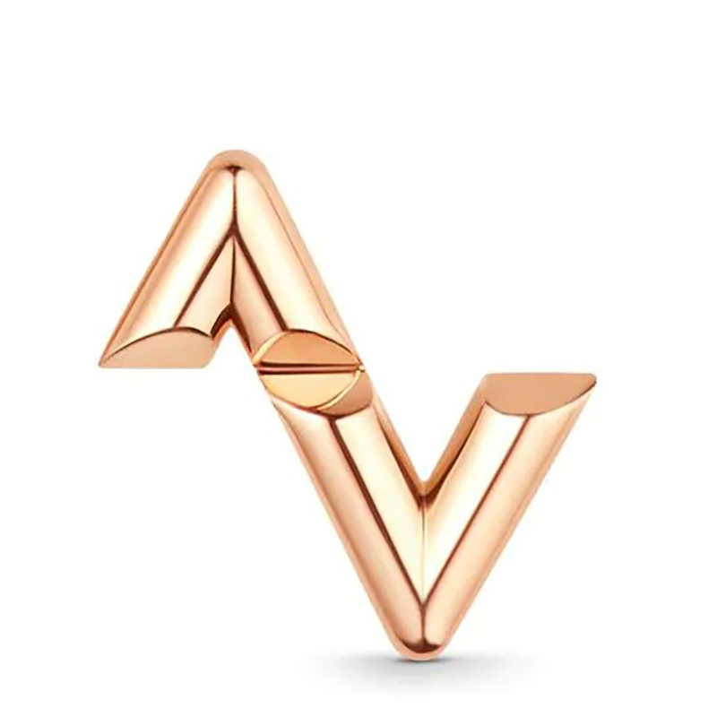 预售十天 Louis Vuitton/路易威登 22春夏新款Volt系列 18K金玫瑰金徽标字母组合造型单只耳钉Q06085商品第1张图片规格展示