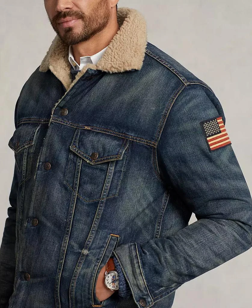 商品Ralph Lauren|Men's Big & Tall Fleece-Lined Denim Trucker Jacket,价格¥2453,第3张图片详细描述