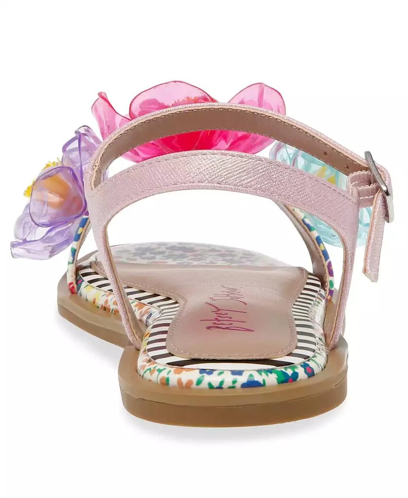 商品Betsey Johnson|Little and Big Girls Dacie Flat Sandals with Flower Embellishments,价格¥494,第3张图片详细描述