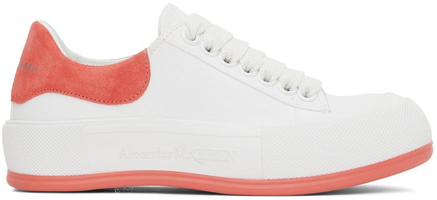 White & Pink Plimsoll Sneakers商品第1张图片规格展示