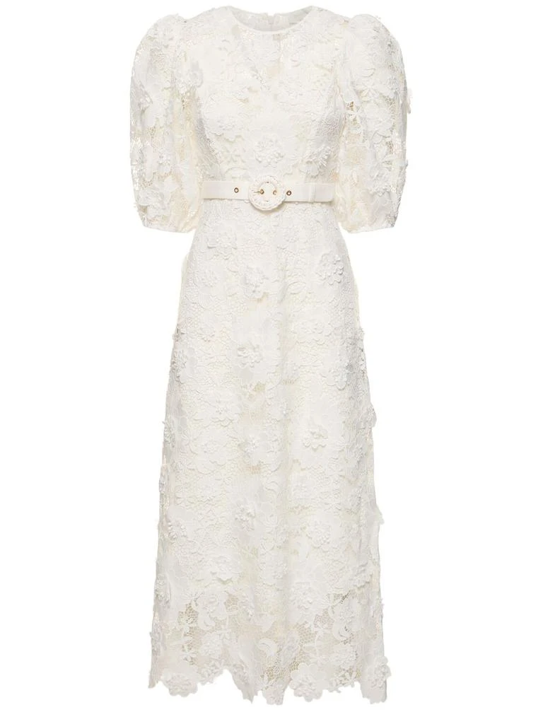 商品Zimmermann|Halliday Flower Lace Midi Dress,价格¥6226,第1张图片