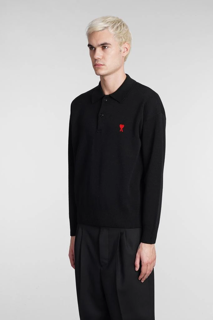 商品AMI|Ami Alexandre Mattiussi Polo In Black Wool,价格¥2569,第4张图片详细描述