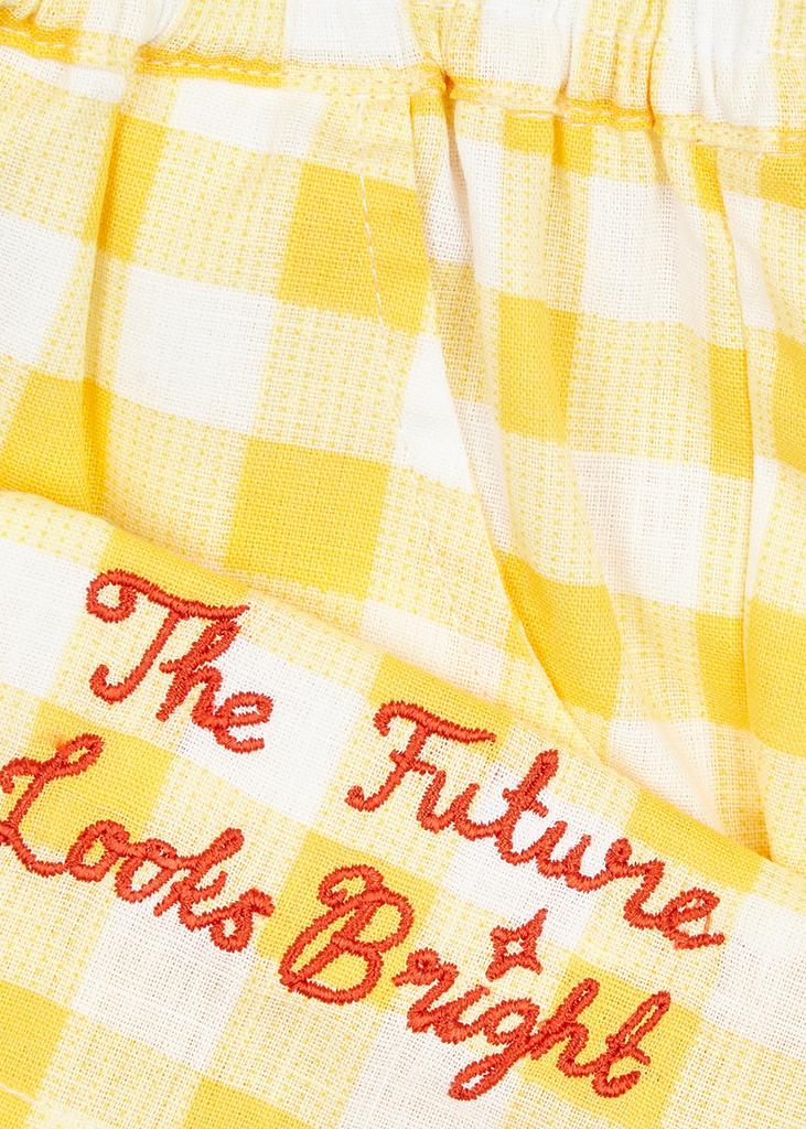 KIDS Future Is Bright gingham cotton shorts商品第2张图片规格展示