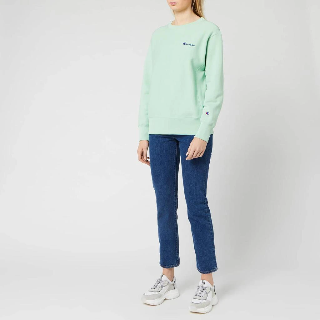 商品CHAMPION|Champion Women's Small Script Crew Neck Sweatshirt - Mint Green,价格¥277,第3张图片详细描述