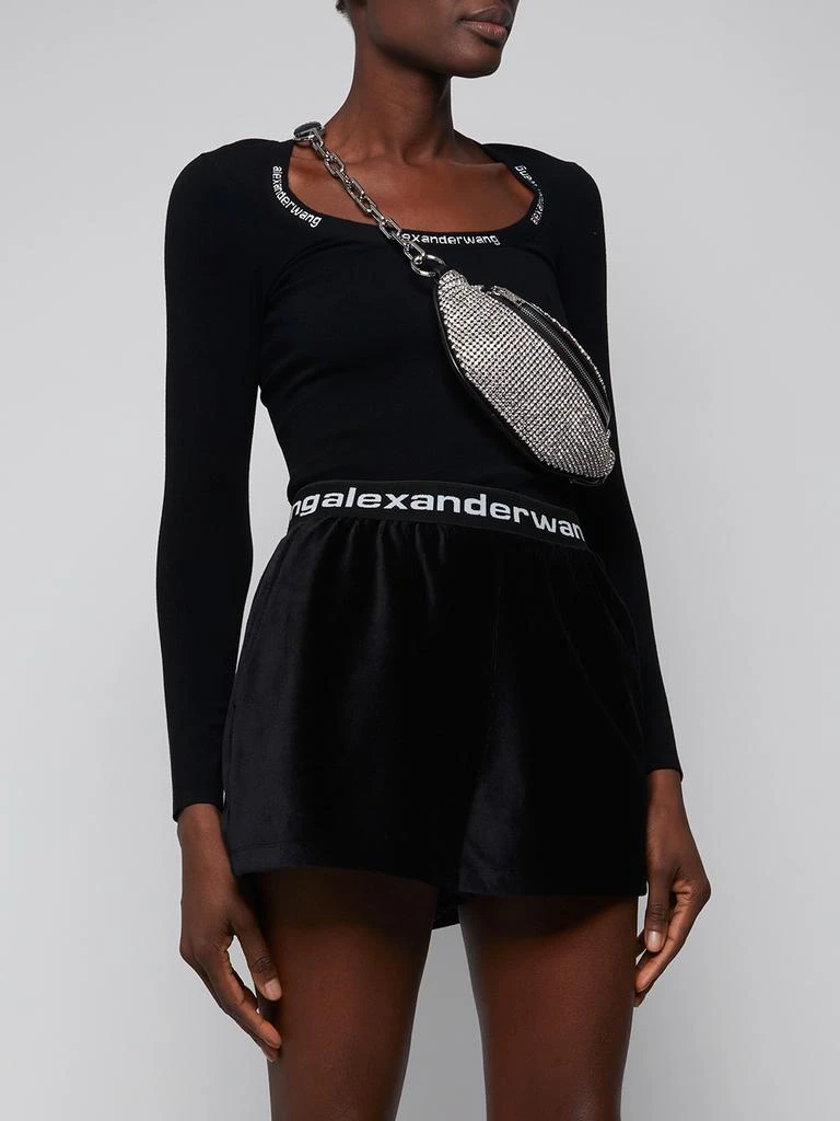 商品Alexander Wang|Attica Soft Mini Fanny Pack, White Rhinestone Mesh,价格¥6610,第2张图片详细描述