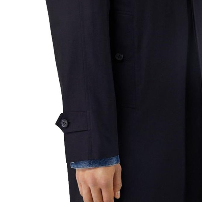 BURBERRY 男士蓝色棉质大衣 8018812商品第2张图片规格展示