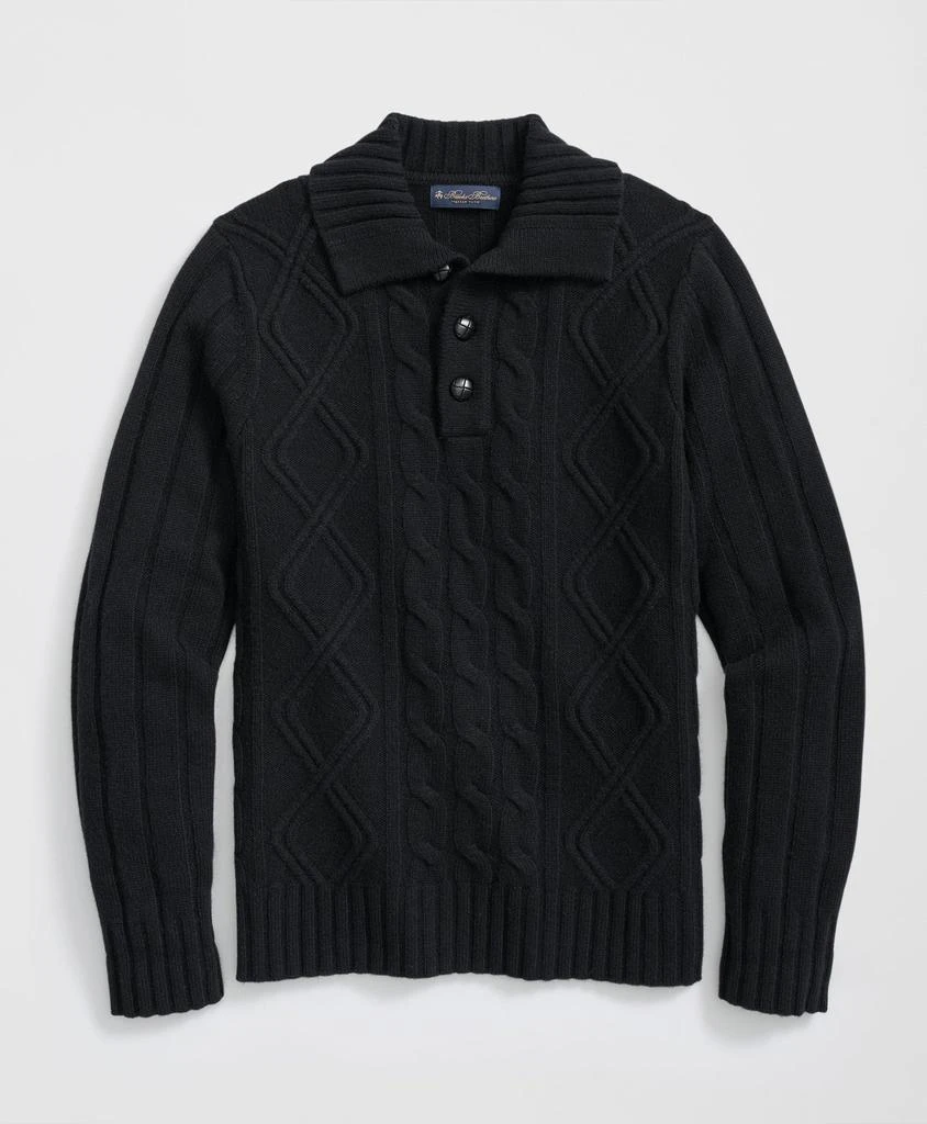 商品Brooks Brothers|Merino Wool Polo Sweater in Aran Knit,价格¥1716,第1张图片