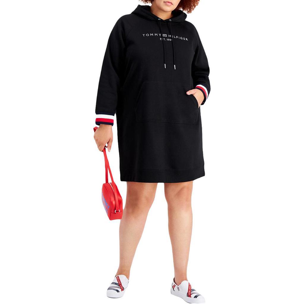 商品Tommy Hilfiger|Tommy Hilfiger Womens Plus Hoodie Long Sleeves Sweatshirt Dress,价格¥296,第4张图片详细描述