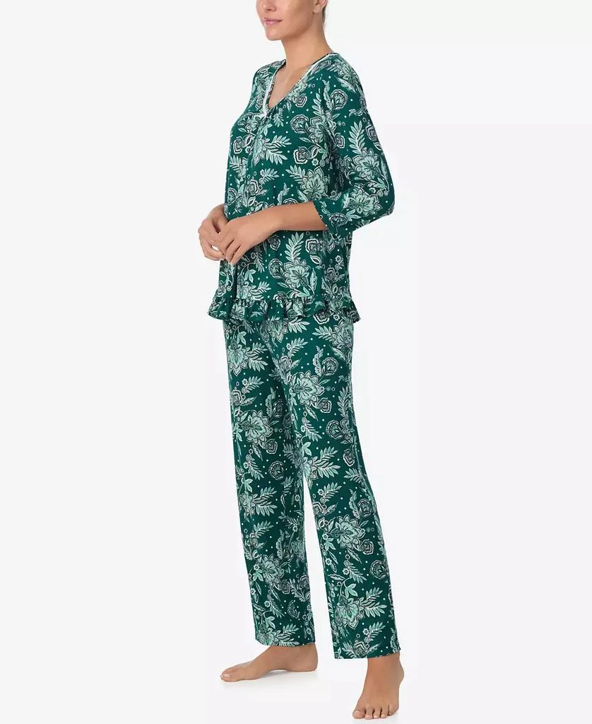 商品Ellen Tracy|Women's Printed V-Neck Top and Drawstring Pants Pajama Set,价格¥508,第2张图片详细描述