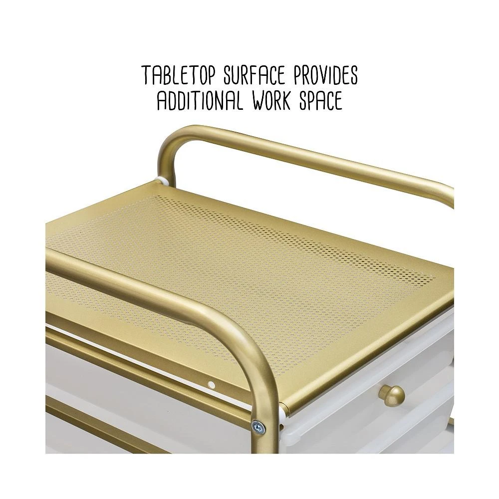 商品Honey Can Do|10-Drawer Rolling Storage Cart With Plastic Drawers,价格¥983,第3张图片详细描述