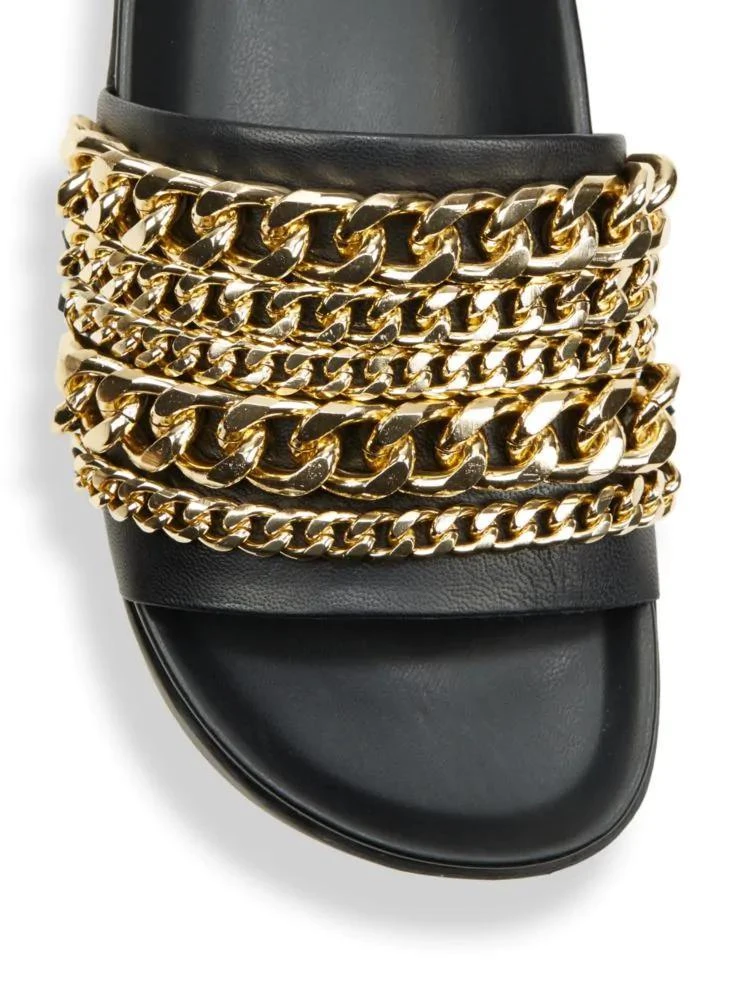 商品KENDALL & KYLIE|Shiloh Chain-Link Leather Pool Slide Sandals,价格¥752,第4张图片详细描述