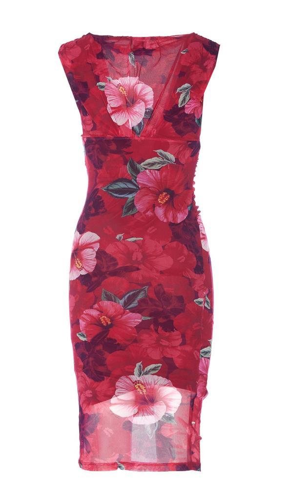 商品PINKO|Pinko Hibiscus-Printed V-Neck Dress,价格¥1424-¥1488,第2张图片详细描述