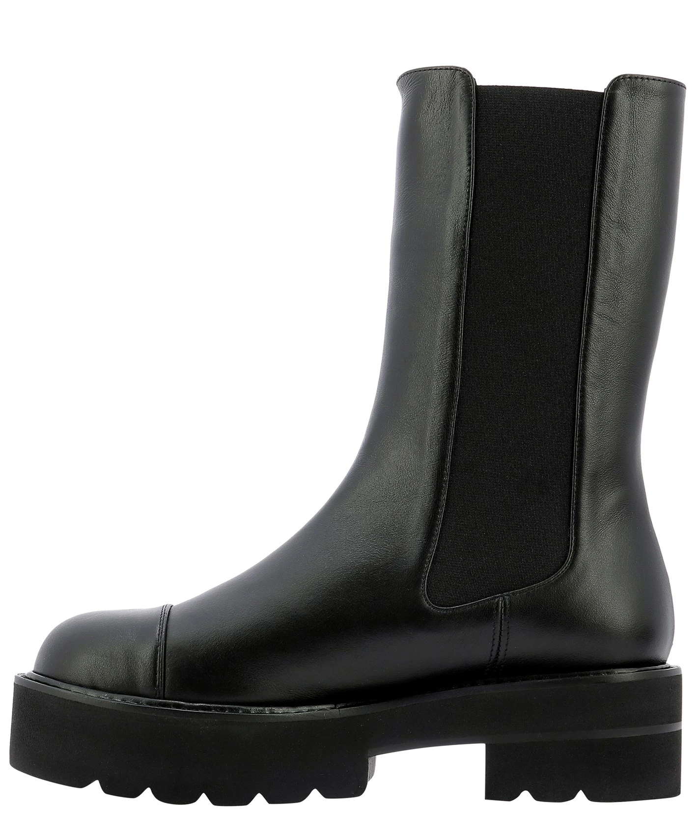 商品【商品预售7天】 Stuart Weitzman|Stuart Weitzman 女士靴子 PRESLEYULTRALIFTBOOTIECHIFFONCALFBLACK 黑色,价格¥2780,第3张图片详细描述