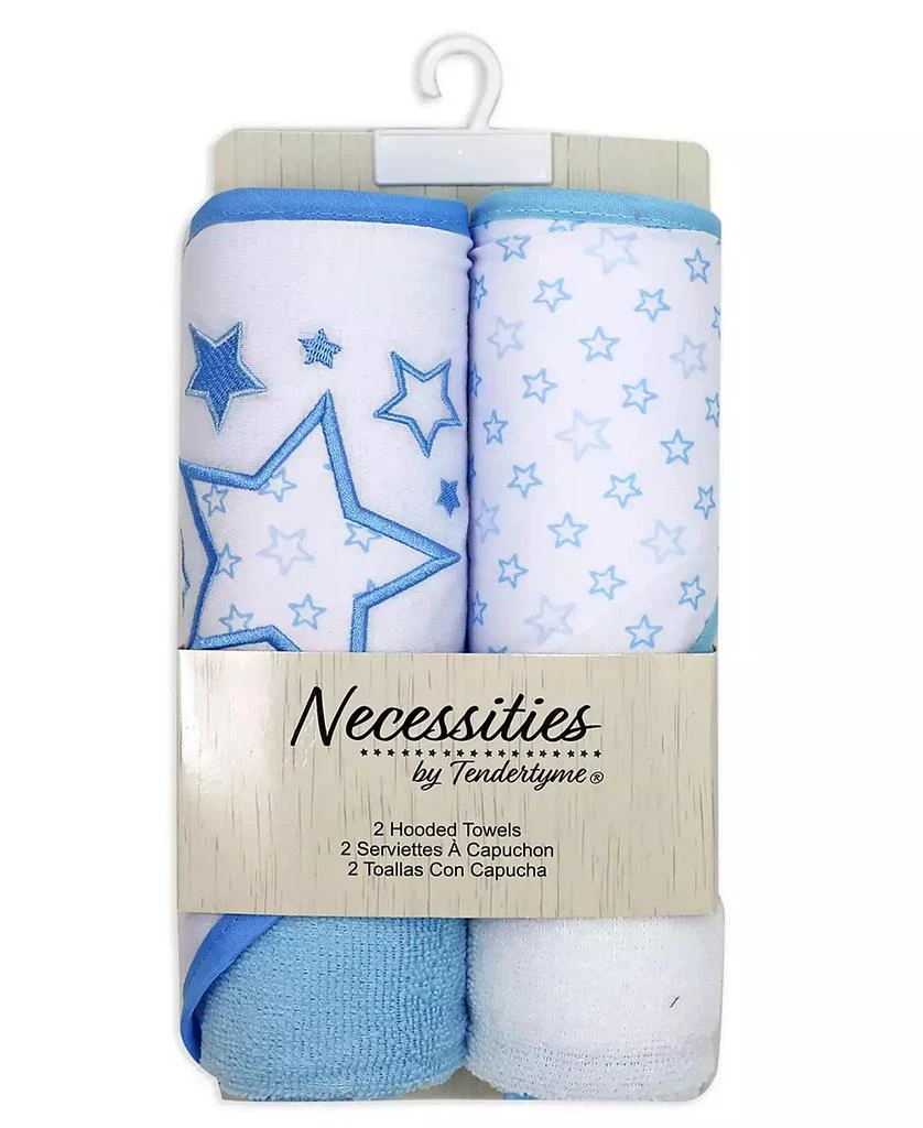 Baby Boys and Baby Girls Stars 2 Pack Hooded Bath Towel and Wash Cloth Set 商品