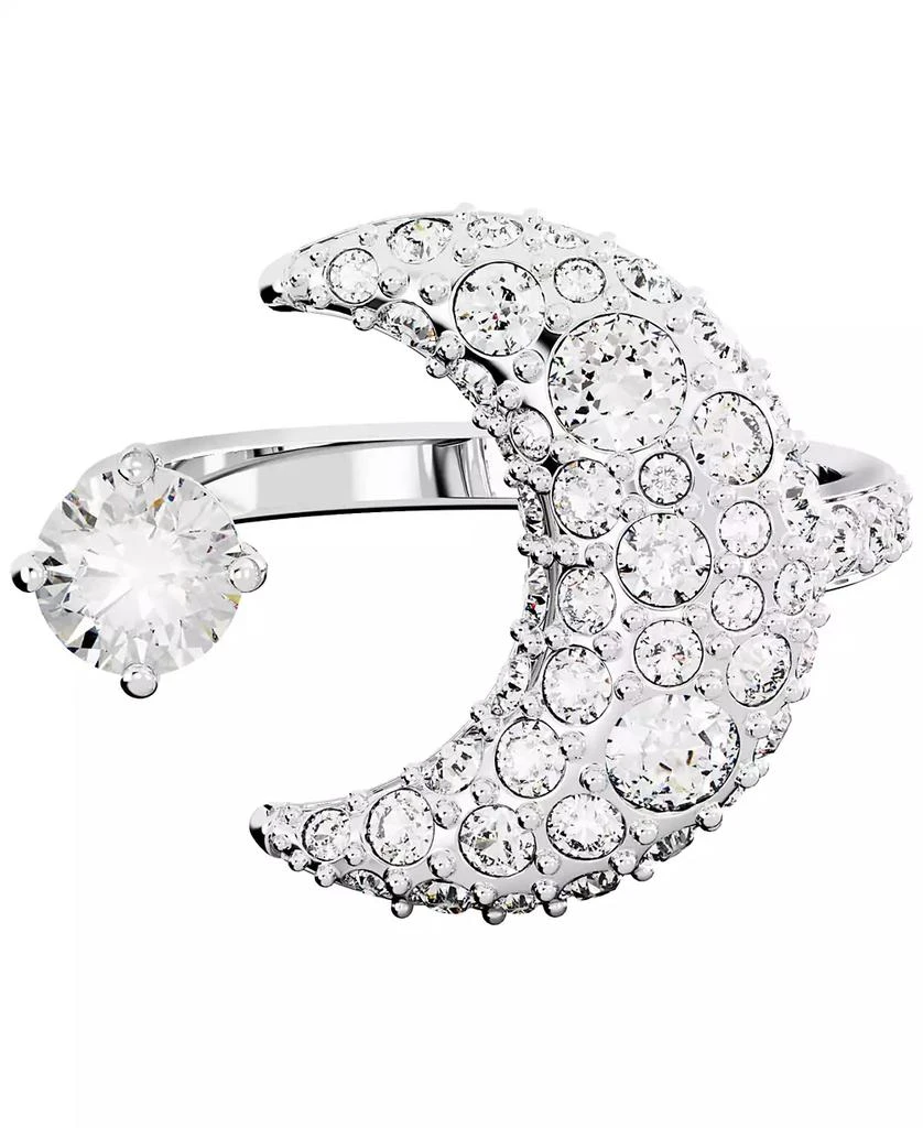 商品Swarovski|Silver-Tone Luna Crystal Moon Open Ring,价格¥965,第1张图片
