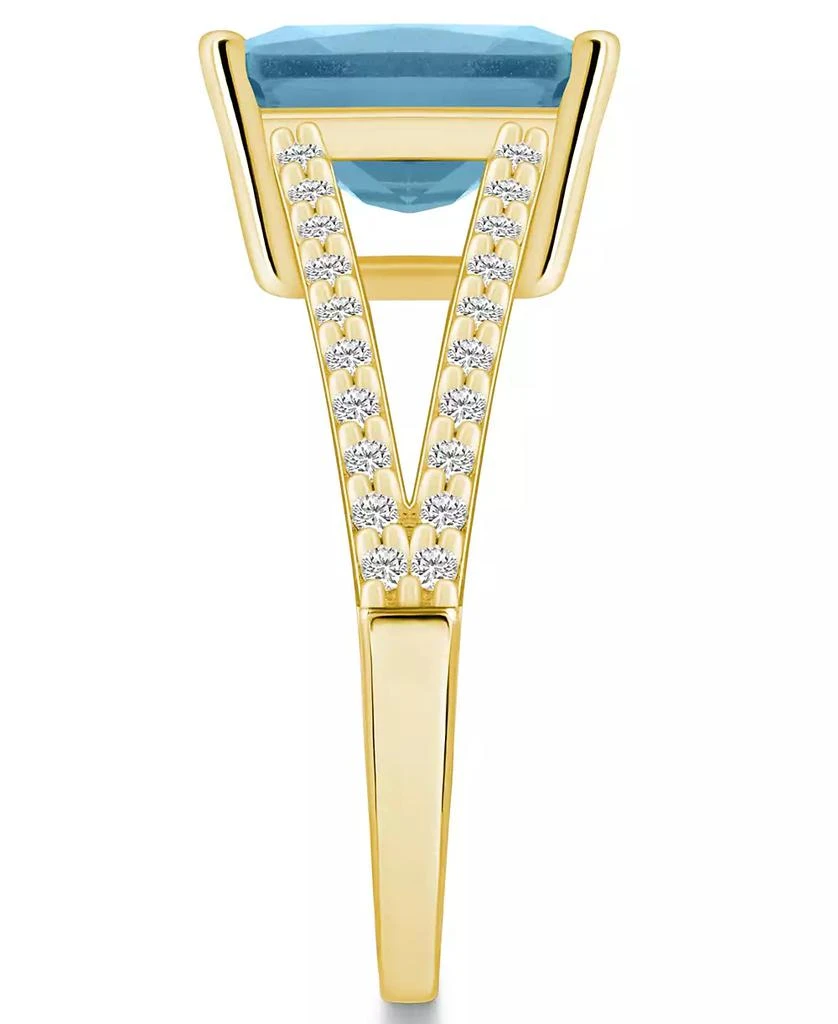 商品Macy's|Aquamarine and Diamond Accent Ring in 14K Yellow Gold,价格¥14004,第4张图片详细描述