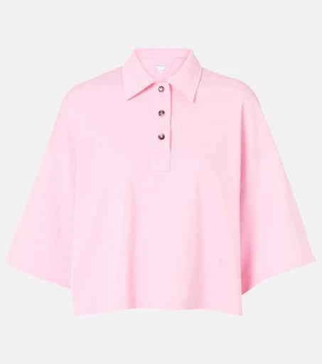 商品Bottega Veneta|Cropped cotton polo shirt,价格¥5531,第1张图片