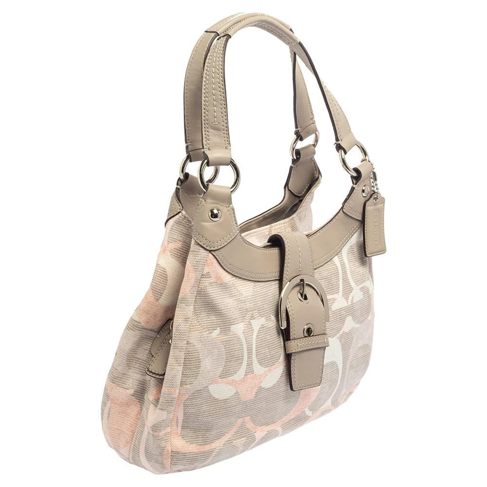 商品[二手商品] Coach|Coach Tri Color Signature Fabric and Leather Hobo,价格¥1467,第3张图片详细描述