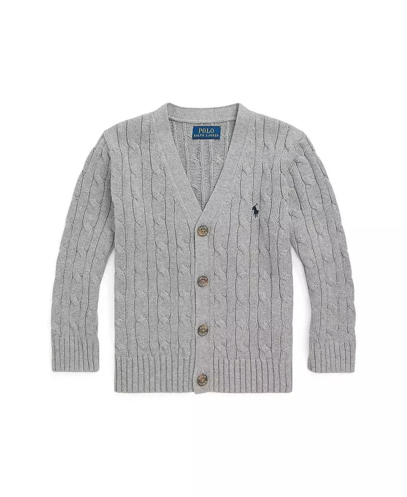 商品Ralph Lauren|Toddler and Little Boys Cable-Knit Cotton V-Neck Cardigan Sweater,价格¥481,第5张图片详细描述