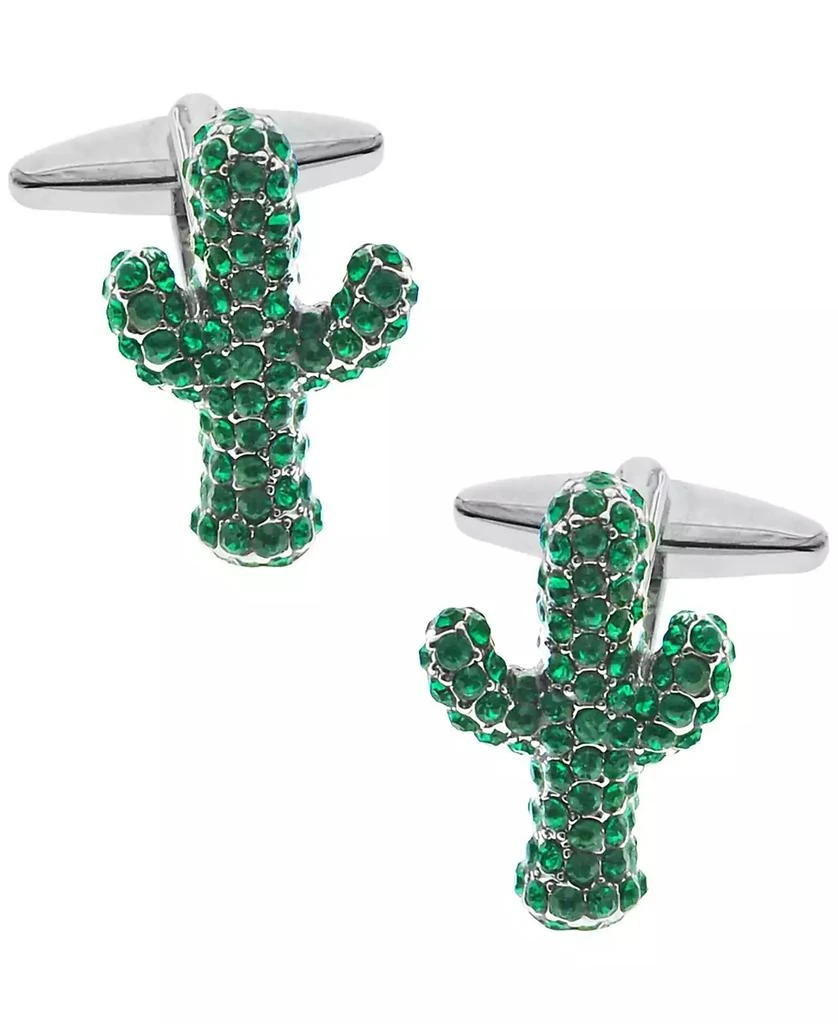 商品Rhona Sutton|Sutton Silver-Tone Cubic Zirconia Cactus Cufflinks,价格¥533,第1张图片