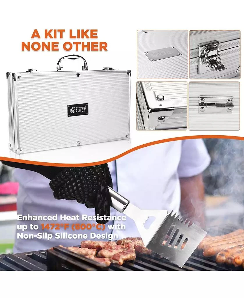 Premium 25 Piece Stainless Steel Barbeque Grill Tool Set with Aluminum Hard Case 商品