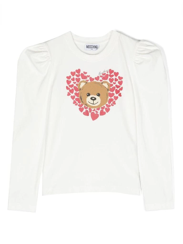 商品Moschino|T-shirt Teddy Bear Bianca In Jersey Di Cotone Bambina,价格¥957,第1张图片