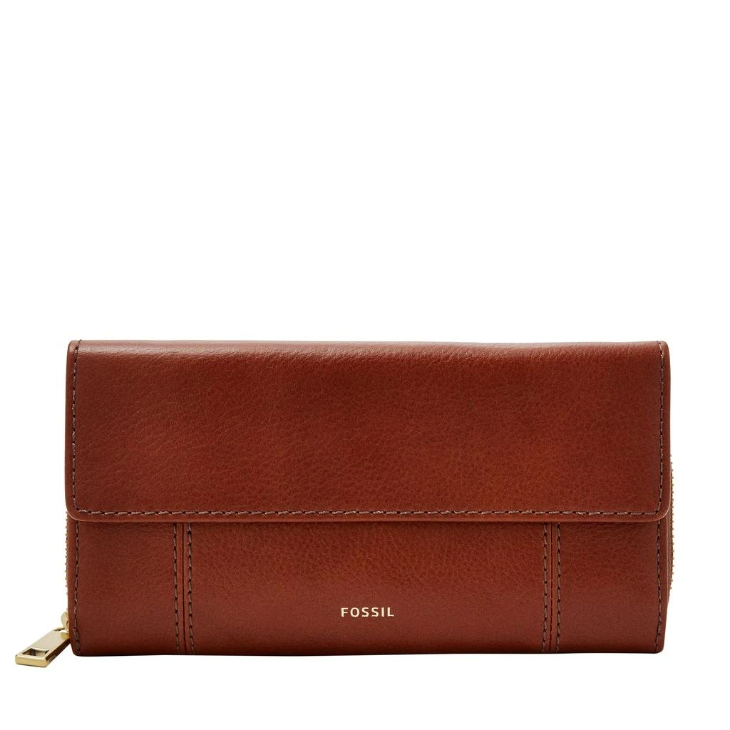 商品Fossil|Women's Jori Leather RFID Flap Clutch,价格¥324,第1张图片