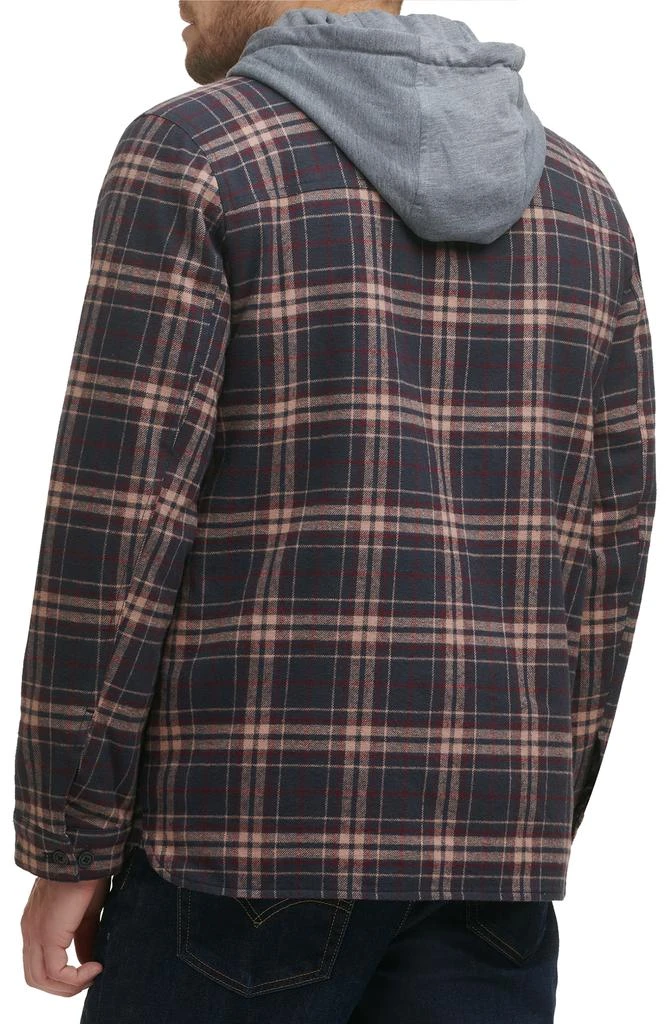 商品Levi's|Plaid Faux Shearling Lined Jersey Hood Shirt Jacket,价格¥525,第2张图片详细描述