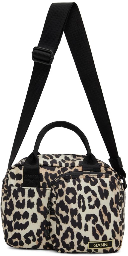商品Ganni|Beige Graphic Shoulder Bag,价格¥706,第4张图片详细描述