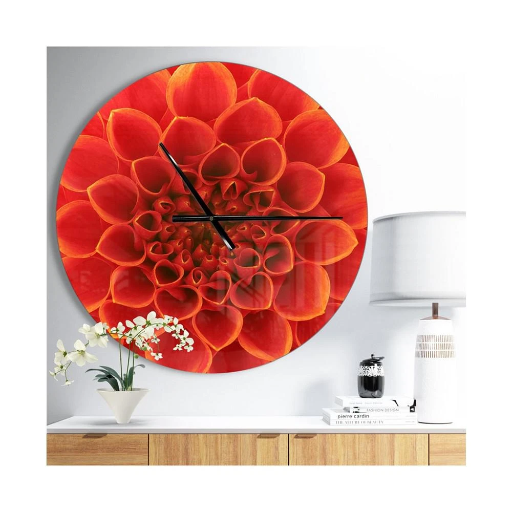 商品Design Art|Designart Oversized Floral Round Metal Wall Clock,价格¥1226,第4张图片详细描述