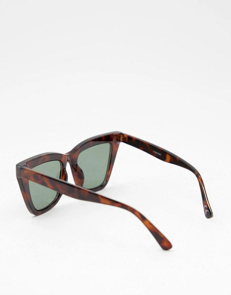 商品ASOS|ASOS DESIGN angular frame cat eye sunglasses in tort,价格¥58,第4张图片详细描述