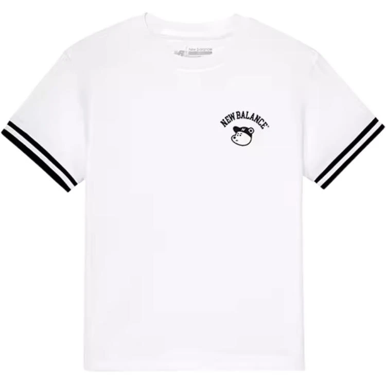 商品[国内直发] New Balance|儿童  童装 品牌Logo印花休闲圆领套头短袖T恤 男童女童 白色,价格¥259,第1张图片