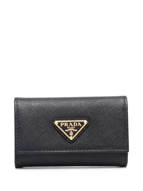 商品Prada|Prada Logo Plaque Tri-Fold Key Case,价格¥3380,第1张图片